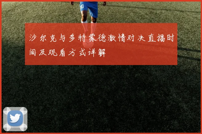 沙尔克与多特蒙德激情对决直播时间及观看方式详解